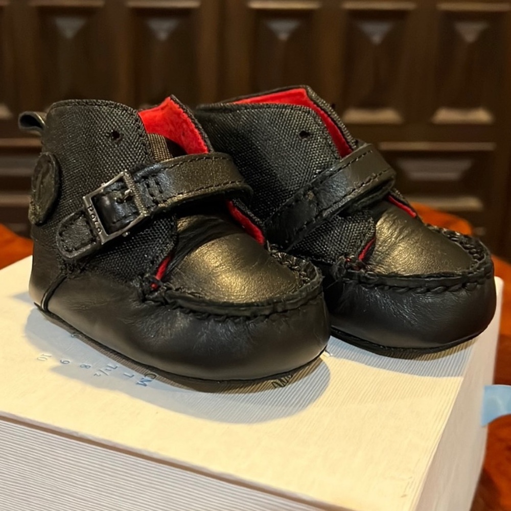 Polo Ralph Lauren Ranger Crib Shoes Booties 3-6 Mo Baby Infant Boys Girls Size 2